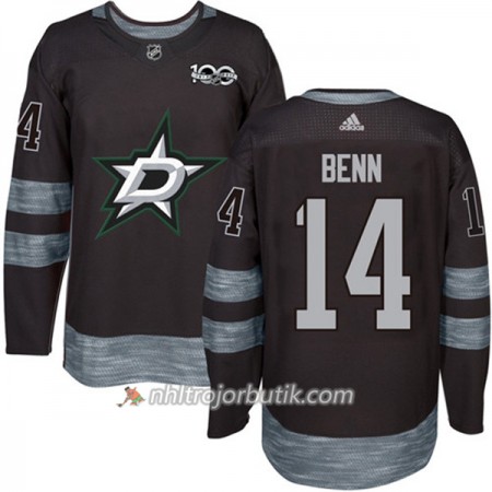 Män Ishockey Dallas Stars Tröja Jamie Benn 14 1917-2017 100th Anniversary Adidas Svart Authentic